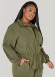 Zip Front Drawstring Jacket