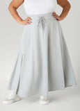 Side Split Drawstring Maxi Skirt