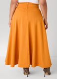 Side Split Drawstring Maxi Skirt