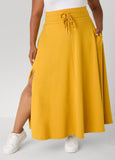 Side Split Drawstring Maxi Skirt
