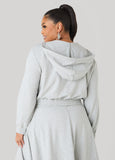 Cropped Faux Wrap Hoodie