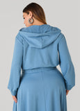 Faux Wrap Cropped Hoodie