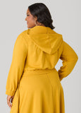 Cropped Faux Wrap Hoodie