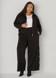 Pleated High Neck Bomber Jacket