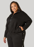 Pleated High Neck Bomber Jacket