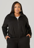 Pleated High Neck Bomber Jacket