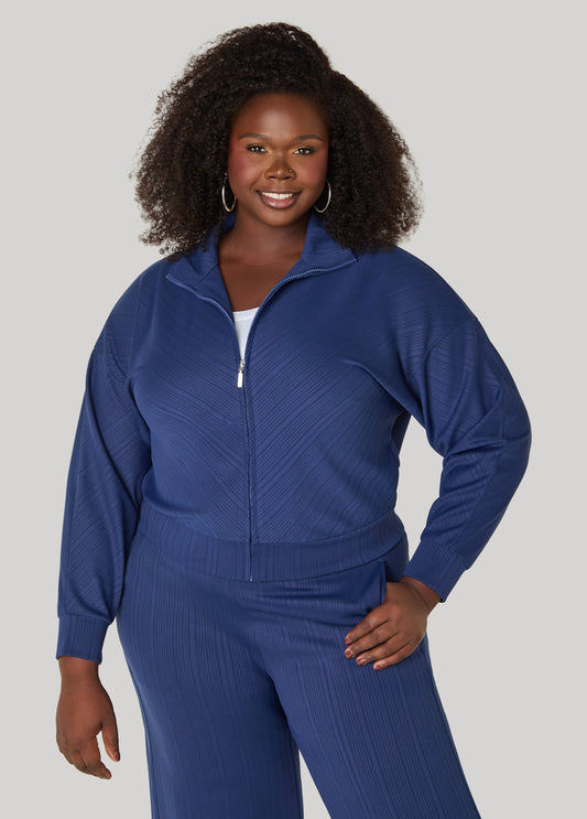 Striped Luxe Soft Scuba Jacket