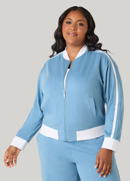 Striped French Terry Track Jacket