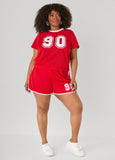 Graphic Print Mesh Shorts