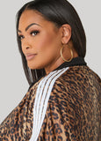 Leopard Print Zip Front Jacket