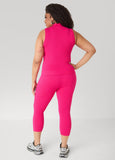 Ribbed Mock Neck Top And Capri Set