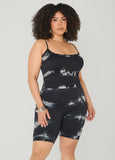 Tie Dyed Tank And Biker Shorts Set