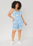 Tie Dyed Tank And Biker Shorts Set