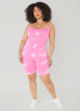 Tie Dyed Tank And Biker Shorts Set