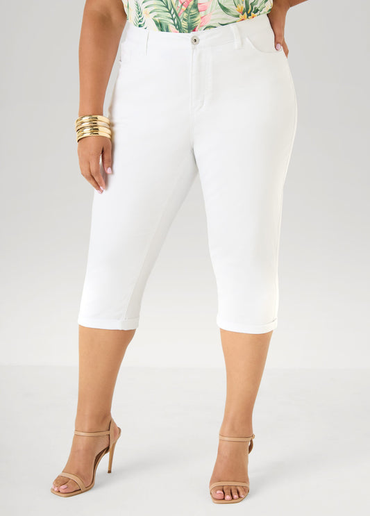 Plus Size Denim Capris Plus Size Stretch Jean Cropped Pants