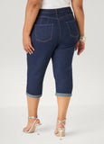 Cuffed Denim Capris