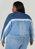 Colorblock Denim Moto Jacket