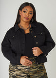 Plus Size Classic Stretch Denim Jacket