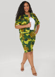 Camo Print Denim Bermuda Shorts