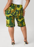 Camo Print Denim Bermuda Shorts