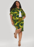 Camo Print Denim Bermuda Shorts
