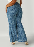 Paisley Print Straight Leg Jeans