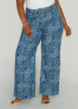Paisley Print Straight Leg Jeans