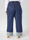 Cuffed Wide Leg Jeans