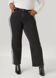 Striped Straight Leg Jeans
