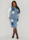 Patchwork Denim Skirt