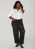 Distressed Straight Leg Jeans