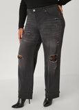 Distressed Straight Leg Jeans