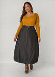 Denim Bubble Maxi Skirt