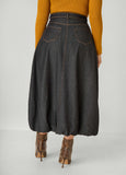 Denim Bubble Maxi Skirt