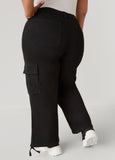 Drawstring High Rise Cargo Jeans