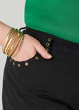 Grommet Denim Capris