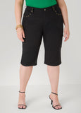 Grommet Denim Capris