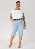 Grommet Denim Capris