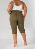 Cuffed Stretch Denim Capris