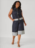 Cuffed Denim Vest