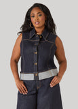 Cuffed Denim Vest