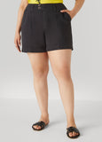 Plus Size Button Front Denim Shorts