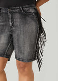 Fringed Denim Shorts
