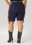 Fringed Denim Shorts