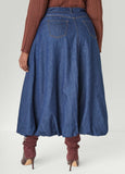 Denim Maxi Bubble Skirt