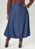 Denim Maxi Bubble Skirt