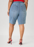 Braided Belt Bermuda Shorts