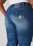 Distressed Straight Leg Jeans