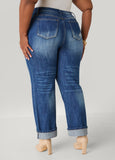 Distressed Straight Leg Jeans