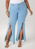 Lace Up Flared Jeans
